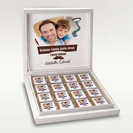 Sevgili Babam Fotoğraflı Kutu Çikolata - Thumbnail