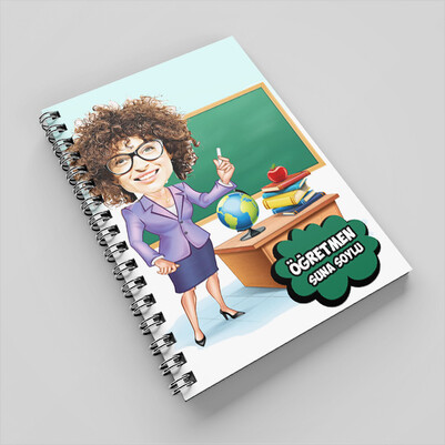 Sevgili Öğretmenim Karikatürlü Defter - Thumbnail