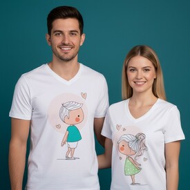 - Sevgili Tişörtleri - Öpüşen Romantik Çiftler