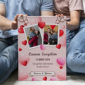 Sevgililer Günü Hatırası Romantik Kanvas Tablo - Thumbnail