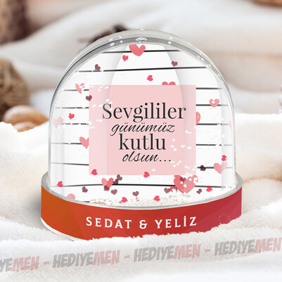 Sevgililer Günümüz Kutlu Olsun Kar Küresi - Thumbnail