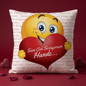  - Sevgililere Özel Aşık Emoji Yastık