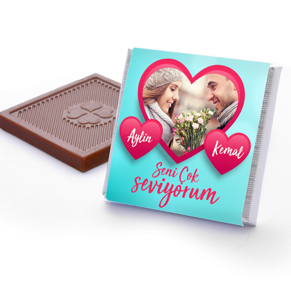 Sevgililere Özel Fotoğraflı Çikolata Kutusu