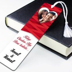 Sevgililere Özel Fotoğraflı Kitap Ayracı - Thumbnail