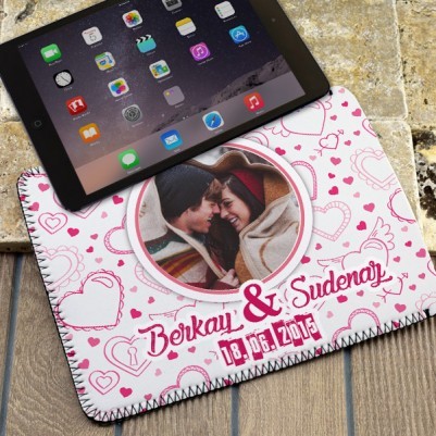 Sevgililere Özel Resimli Tablet Kılıfı - Thumbnail