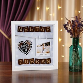  - Sevgililere Özel Resimli ve İsim Yazılı Çerçeve