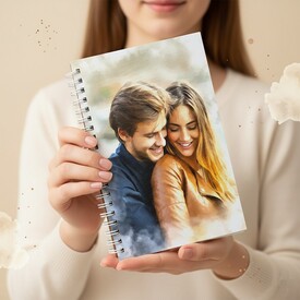  - Sevgililere Özel Yağlı Boya Efektli Sevgili Defteri