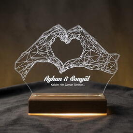  - Sevgiliye Hediye Aşkımız 3d Led Lamba