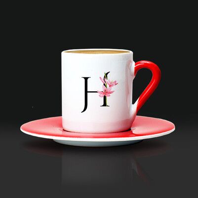 Sevgiliye Hediye Baş Harfli Kahve Fincanı - Thumbnail
