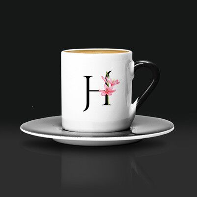 Sevgiliye Hediye Baş Harfli Kahve Fincanı - Thumbnail