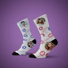  - Sevgiliye Hediye Fotoğraflı 2'li Çorap Seti