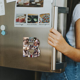 Sevgiliye Hediye Fotoğraflı Harf Buzdolabı Magneti - Thumbnail