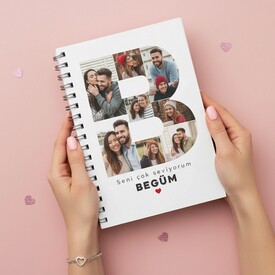  - Sevgiliye Hediye Fotoğraflı Harf Defter