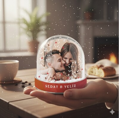  - Sevgiliye Hediye Fotoğraflı Kar Küresi