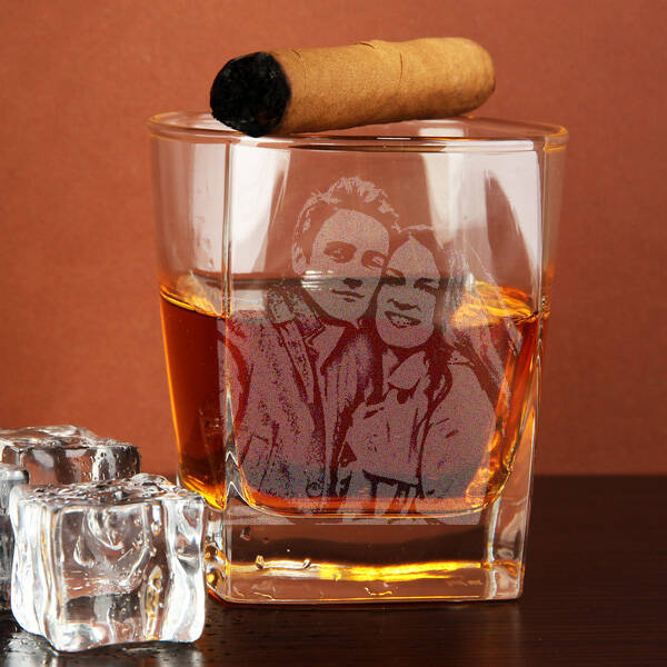 Sevgiliye Hediye Fotoğraflı Viski Bardağı