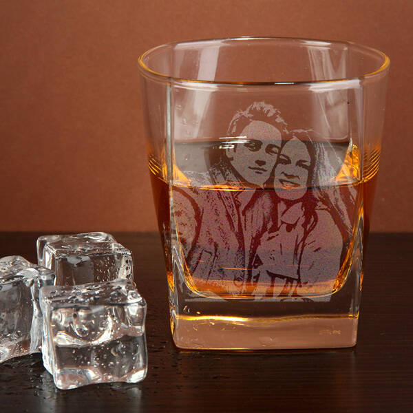 Sevgiliye Hediye Fotoğraflı Viski Bardağı