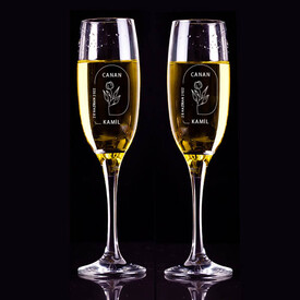 Sevgiliye Hediye Tasarım İsimli Şampanya Kadehi - Thumbnail