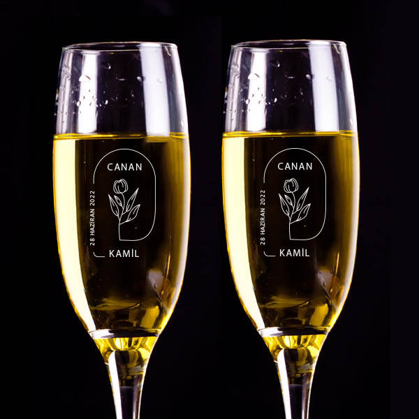 Sevgiliye Hediye Tasarım İsimli Şampanya Kadehi