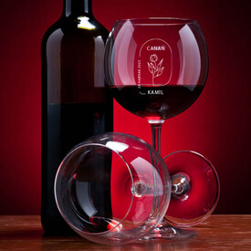 Sevgiliye Hediye Tasarım İsimli Şarap Kadehi - Thumbnail