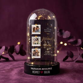  - Sevgiliye Hediye Tasarımlı Işıklı Fanus