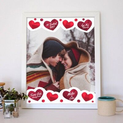 Sevgiliye Özel Sıcak Kalpler Poster - Thumbnail