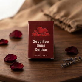 Sevgiliye Romantik Mesajlı Poker Oyun Kartları - Thumbnail