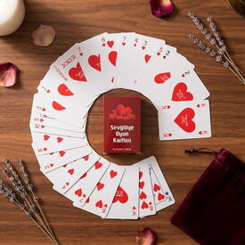 Sevgiliye Romantik Mesajlı Poker Oyun Kartları - Thumbnail