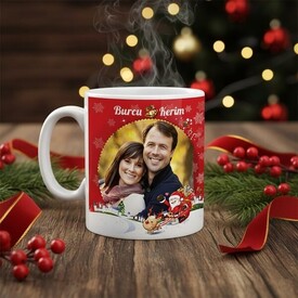  - Sevgiliye Özel Fotoğraflı Yılbaşı Kupa Bardak