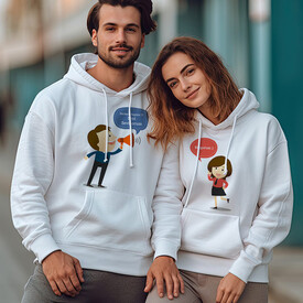 Sevgimi Haykırıyorum Kapşonlu Sevgili Sweatshirt - Thumbnail