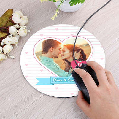  - Sevgliler Günü Hediyesi Yuvarlak Mousepad