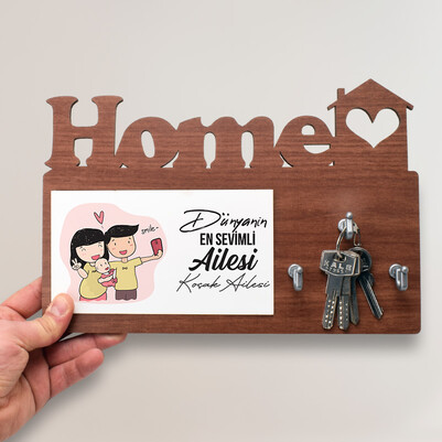 Sevimli Aile Home Anahtarlık Askısı - Thumbnail