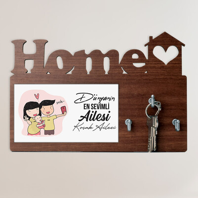 Sevimli Aile Home Anahtarlık Askısı - Thumbnail