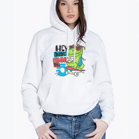  - Sevimli Dinozor Kapşonlu Kadın Sweatshirt