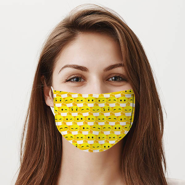 Sevimli Emojiler Tasarımlı Ağız Maskesi