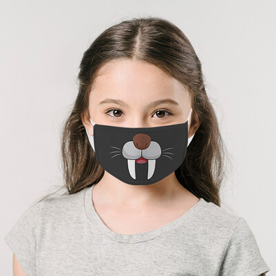 Sevimli Fok Yıkanabilir Çocuk Maskesi - Thumbnail