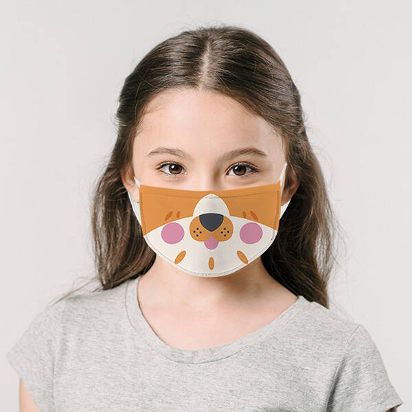 Sevimli Kaplan Tasarım Çocuk Maskesi