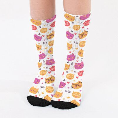 - Sevimli Kedi Desenli Çorap