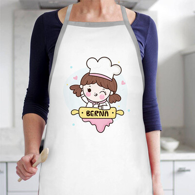 Sevimli Kız İsme Özel Mutfak Önlüğü - Thumbnail