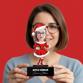  - Sevimli Noel Kız Yılbaşı Karikatürlü Biblo