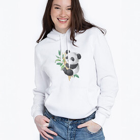 Sevimli Panda Kapşonlu Kadın Sweatshirt - Thumbnail