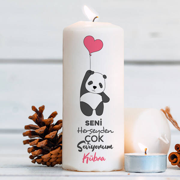 Sevimli Panda Romantik Mum