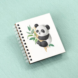 Sevimli Panda Tasarım Hediyelik Not Defteri - Thumbnail