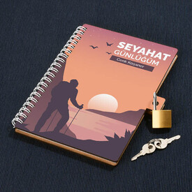 Seyahat Günlüğü Kilitli Defter - Thumbnail