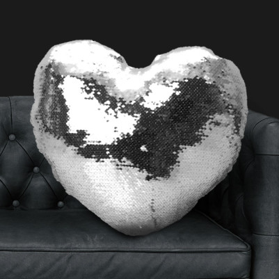 Sihirli Yastık Kalp Tasarımlı Gümüş - Thumbnail