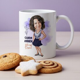  - Şık Annem Karikatürlü Kupa Bardak