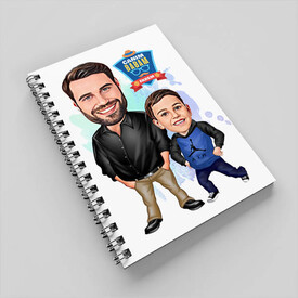 Şık Baba ve Oğlu Karikatürlü Defter - Thumbnail