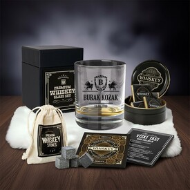  - Şık Kutuda Kişiye Özel Auckland Viski Bardağı Seti