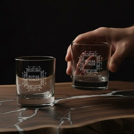  - Şık Kutusunda Hediyelik İsimli İkili Diamond Viski Bardağı