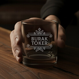 Şık Kutusunda İsimli İkili Prestige Glass Viski Bardağı - Thumbnail