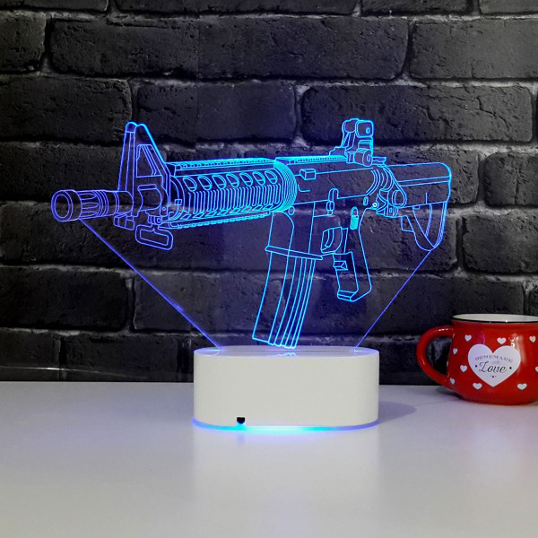 Silah Tasarımlı 3D LED Lamba